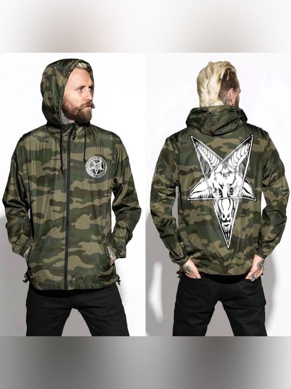 BlackCraft Cult Camo Baphomet Windbreaker Jacket